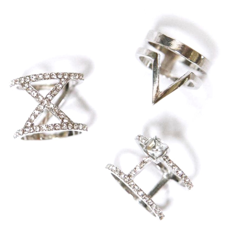 Three Silver Ring Set